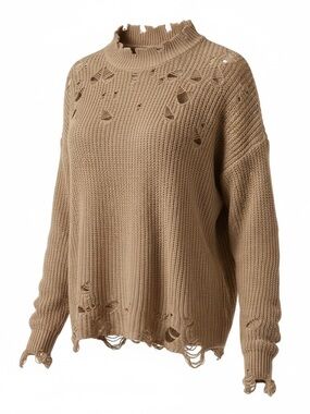 Daytrip Camel Ribbed Knit Pullover